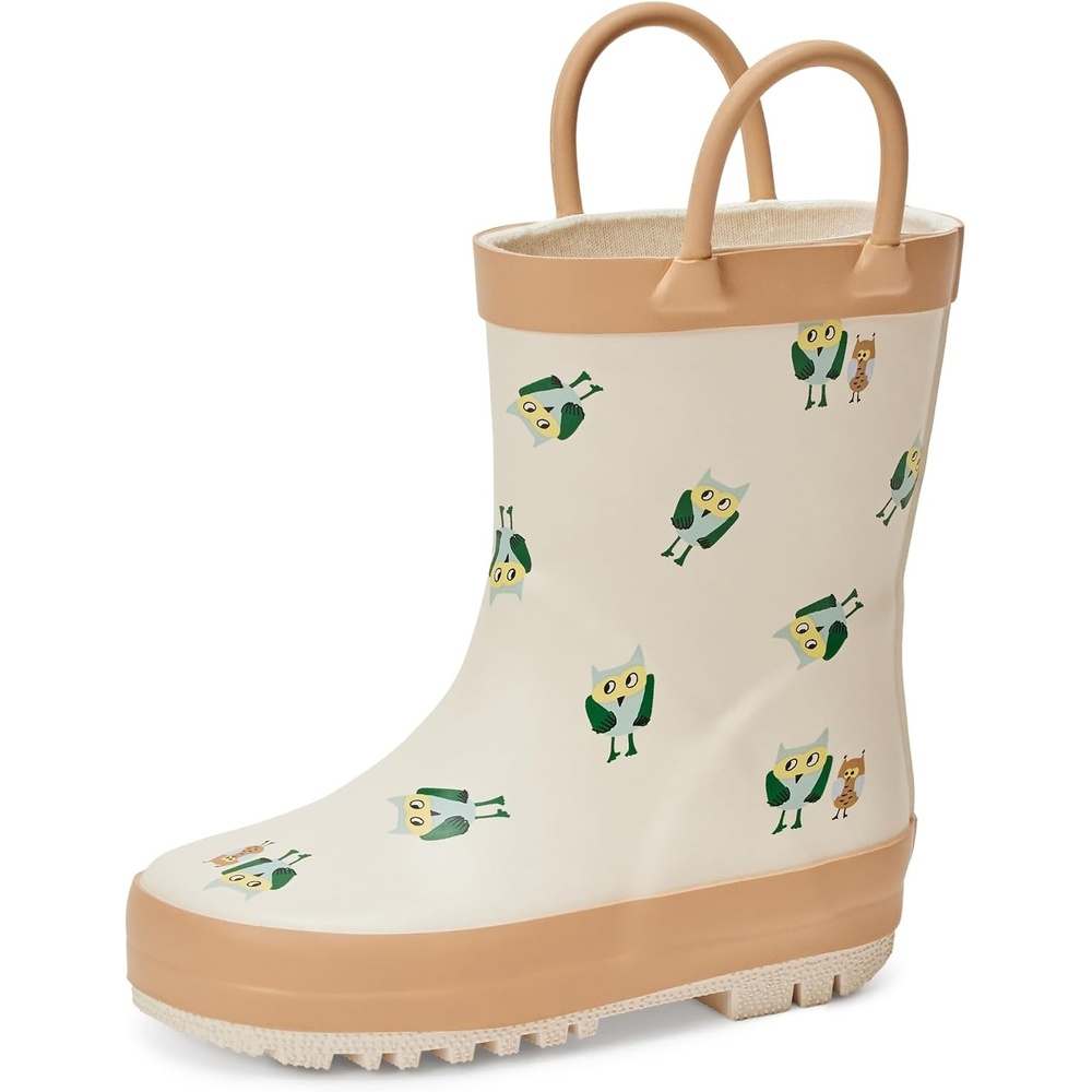 image:imageAmazon Essentials x Sofia Grainge Unisex Toddlers Waterproof Rubber Rain Boots for Boys and GirlsIvory Owl Friends