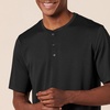 Amazon Essentials Henley Shirts for Men, Short Sleeve, Quick-Dry Jersey, Regular-Fit, 2-Pack(Black)