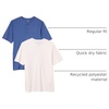 Amazon Essentials Henley Shirts for Men, Short Sleeve, Quick-Dry Jersey, Regular-Fit, 2-Pack(Blue/White)