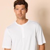 Amazon Essentials Henley Shirts for Men, Short Sleeve, Quick-Dry Jersey, Regular-Fit, 2-Pack(White)