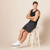 Amazon Essentials Men’s Active Quick Dry Tech Stretch Moisture Wicking Lightweight Gym Tank Top(Black)