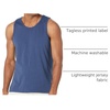 Amazon Essentials Men’s Active Quick Dry Tech Stretch Moisture Wicking Lightweight Gym Tank Top(Blue Heather)