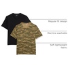 Amazon Essentials Men’s Cotton Short-Sleeve V-Neck T-Shirts, Pack of 2(Black  Camo Print)