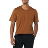 Amazon Essentials Men’s Cotton Short-Sleeve V-Neck T-Shirts, Pack of 2(Black/Brown)
