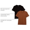 Amazon Essentials Men’s Cotton Short-Sleeve V-Neck T-Shirts, Pack of 2(Black/Brown)