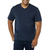 Amazon Essentials Men’s Cotton Short-Sleeve V-Neck T-Shirts, Pack of 2(Black/Navy)