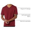 Amazon Essentials Men’s Cotton Short-Sleeve V-Neck T-Shirts, Pack of 2(Charcoal Heather/Burgundy)