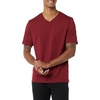 Amazon Essentials Men’s Cotton Short-Sleeve V-Neck T-Shirts, Pack of 2(Charcoal Heather/Burgundy)