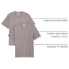 Amazon Essentials Men’s Cotton Short-Sleeve V-Neck T-Shirts, Pack of 2(Heather Grey  Cactus Print)