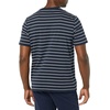Amazon Essentials Men’s Cotton Short-Sleeve V-Neck T-Shirts, Pack of 2(Heather Grey/Navy  Stripe)