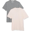 Amazon Essentials Men’s Cotton Short-Sleeve V-Neck T-Shirts, Pack of 2(Heather Grey/Pale Pink)