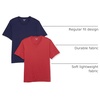 Amazon Essentials Men’s Cotton Short-Sleeve V-Neck T-Shirts, Pack of 2(Navy/Dark Red)