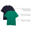 Amazon Essentials Men’s Cotton Short-Sleeve V-Neck T-Shirts, Pack of 2(Navy/Green)