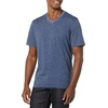 Amazon Essentials Men’s Cotton Short-Sleeve V-Neck T-Shirts, Pack of 2(Washed Blue  Tonal Floral Print)