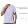 Amazon Essentials Men’s Cotton Short-Sleeve V-Neck T-Shirts, Pack of 2(Washed Blue/Lavender)