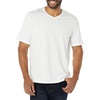 Amazon Essentials Men’s Cotton Short-Sleeve V-Neck T-Shirts, Pack of 2(White/Aqua)