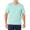 Amazon Essentials Men’s Cotton Short-Sleeve V-Neck T-Shirts, Pack of 2(White/Aqua)
