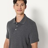 Amazon Essentials Men’s Interlock Polo Shirt(Charcoal Heather)