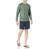 Amazon Essentials Men’s Long-Sleeve Quick-Dry UPF 50 Swim Tee(Olive Hibiscus)