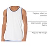 Amazon Essentials Men’s Regular-Fit Sleeveless Tank Tops(White/Blue)