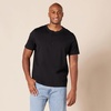 Amazon Essentials Men’s Short-Sleeve Cotton Henley T-Shirt(Black)