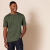 Amazon Essentials Men’s Short-Sleeve Cotton Henley T-Shirt(Black/Dark Olive)