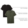 Amazon Essentials Men’s Short-Sleeve Cotton Henley T-Shirt(Black/Olive)