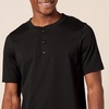 Amazon Essentials Men’s Short-Sleeve Cotton Henley T-Shirt(Black/White)