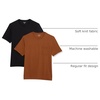 Amazon Essentials Men’s Short-Sleeve Crewneck Pocket T-Shirts(Black/Brown)