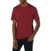 Amazon Essentials Men’s Short-Sleeve Crewneck Pocket T-Shirts(Charcoal Heather/Burgundy)