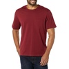 Amazon Essentials Men’s Short-Sleeve Crewneck Pocket T-Shirts(Charcoal Heather/Burgundy)