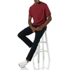 Amazon Essentials Men’s Short-Sleeve Crewneck Pocket T-Shirts(Charcoal Heather/Burgundy)
