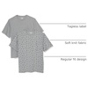 Amazon Essentials Men’s Short-Sleeve Crewneck Pocket T-Shirts(Heather Grey  Cactus Print)