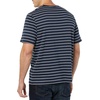 Amazon Essentials Men’s Short-Sleeve Crewneck Pocket T-Shirts(Heather Grey/Navy  Stripe)