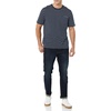 Amazon Essentials Men’s Short-Sleeve Crewneck Pocket T-Shirts(Heather Grey/Navy  Stripe)