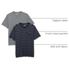Amazon Essentials Men’s Short-Sleeve Crewneck Pocket T-Shirts(Heather Grey/Navy  Stripe)