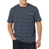Amazon Essentials Men’s Short-Sleeve Crewneck Pocket T-Shirts(Heather Grey/Navy  Stripe)
