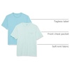 Amazon Essentials Men’s Short-Sleeve Crewneck Pocket T-Shirts(Light Blue/Light Aqua)