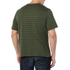 Amazon Essentials Men’s Short-Sleeve Crewneck Pocket T-Shirts(Navy/Olive  Stripe)