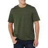 Amazon Essentials Men’s Short-Sleeve Crewneck Pocket T-Shirts(Navy/Olive  Stripe)