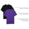 Amazon Essentials Men’s Slim-Fit Crewneck Short Sleeve Cotton T-Shirts(Black/Dark Purple)