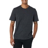Amazon Essentials Men’s Slim-Fit Crewneck Short Sleeve Cotton T-Shirts(Charcoal Heather/Burgundy)