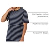 Amazon Essentials Men’s Slim-Fit Crewneck Short Sleeve Cotton T-Shirts(Heather Grey/Navy  Stripe)