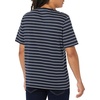 Amazon Essentials Men’s Slim-Fit Crewneck Short Sleeve Cotton T-Shirts(Heather Grey/Navy  Stripe)