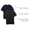 Amazon Essentials Men’s Slim-Fit Crewneck Short Sleeve Cotton T-Shirts(Navy/Charcoal Heather)