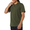 Amazon Essentials Men’s Slim-Fit Crewneck Short Sleeve Cotton T-Shirts(Navy/Olive  Stripe)
