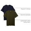 Amazon Essentials Men’s Slim-Fit Crewneck Short Sleeve Cotton T-Shirts(Navy/Olive  Stripe)