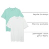 Amazon Essentials Men’s Slim-Fit Crewneck Short Sleeve Cotton T-Shirts(White/Aqua)