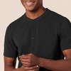 Amazon Essentials Men’s Slim-Fit Short-Sleeve Pique Henley Shirt, Pack of 2(Black)