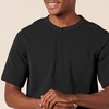 Amazon Essentials Short Sleeve Henley Shirt for Men – Regular-Fit Pique (Available in Big & Tall), Pack of 2(Black)